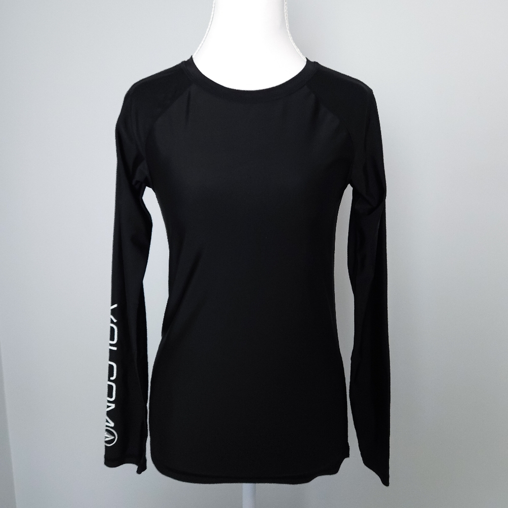 Volcom M Black Long Sleeve Rash Guard Swim Shirt - Women's Medium